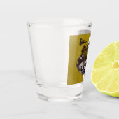 Abstracte vis shot glas (Links)