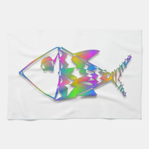 Abstracte vis theedoek