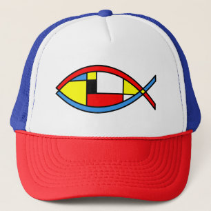 Abstracte vis trucker pet