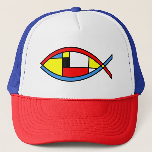 Abstracte vis trucker pet (Voorkant)