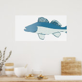 abstracte visbaars poster (Keuken)