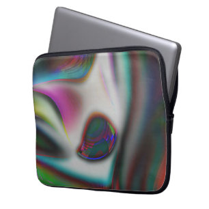 abstracte vismond met psychedelisch tot zacht blau laptop sleeve