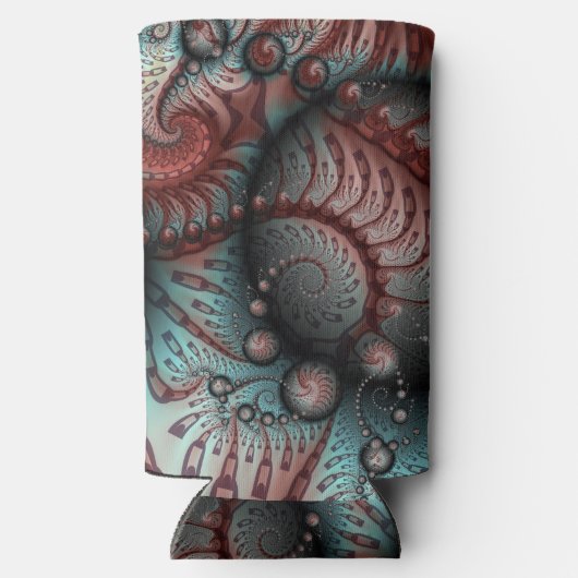 Abstracte Vivid Fantasy Fractal Art Bruin Blauw (Achterkant)