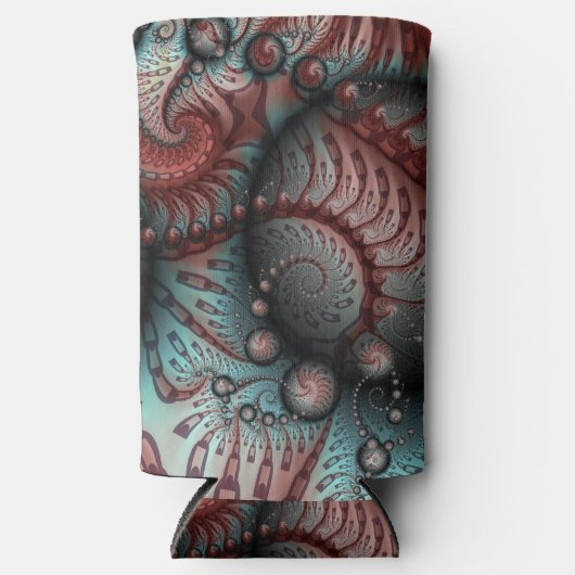 Abstracte Vivid Fantasy Fractal Art Bruin Blauw (Voorkant)