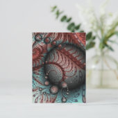 Abstracte Vivid Fantasy Fractal Art Bruin Blauw Briefkaart (Staand voorkant)