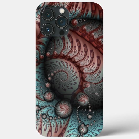 Abstracte Vivid Fantasy Fractal Art Bruin Blauw Case-Mate iPhone Case (Achterkant)