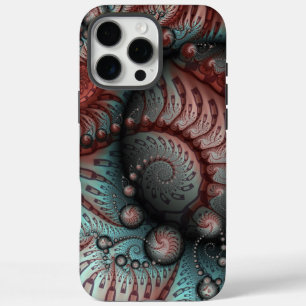 Abstracte Vivid Fantasy Fractal Art Bruin Blauw iPhone 16 Pro Max Hoesje