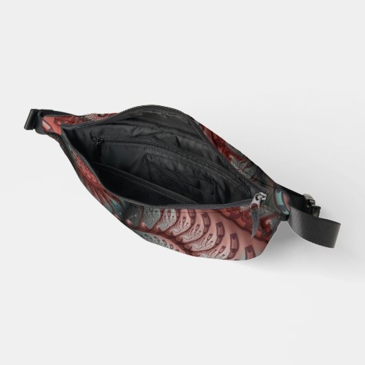 Abstracte Vivid Fantasy Fractal Art Bruin Blauw Heuptasje (Open)