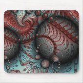 Abstracte Vivid Fantasy Fractal Art Bruin Blauw Muismat (Voorkant)