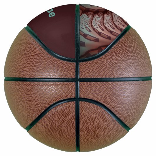 Abstracte Vivid Fantasy Fractal Art Bruin Blauw Na Basketbal (Rechts)