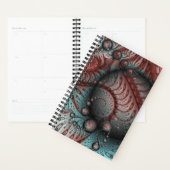 Abstracte Vivid Fantasy Fractal Art Bruin Blauw Planner (Display)