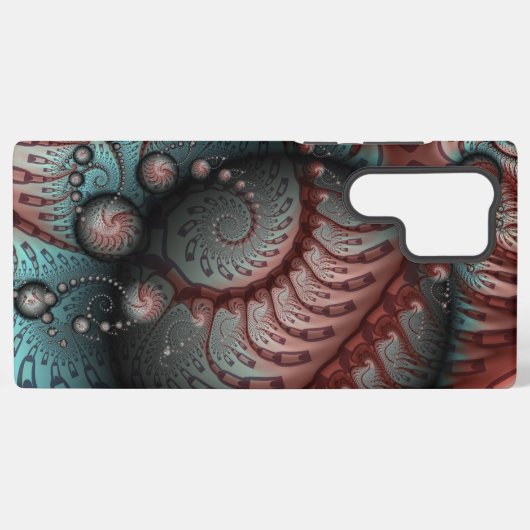 Abstracte Vivid Fantasy Fractal Art Bruin Blauw Samsung Galaxy Hoesje (Achterkant horizontaal)