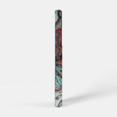 Abstracte Vivid Fantasy Fractal Art Bruin Blauw Samsung Galaxy Hoesje (Rechterkant)