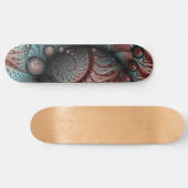 Abstracte Vivid Fantasy Fractal Art Bruin Blauw Skateboard (Horizontaal)