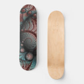 Abstracte Vivid Fantasy Fractal Art Bruin Blauw Skateboard (Voorkant)