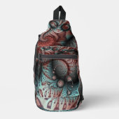 Abstracte Vivid Fantasy Fractal Art Bruin Blauw Sling Bag (Voorkant)