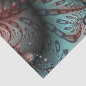 Abstracte Vivid Fantasy Fractal Art Bruin Blauw Tissuepapier (Detail)