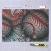 Abstracte Vivid Fantasy Fractal Art Bruin Blauw Tissuepapier (Craft)