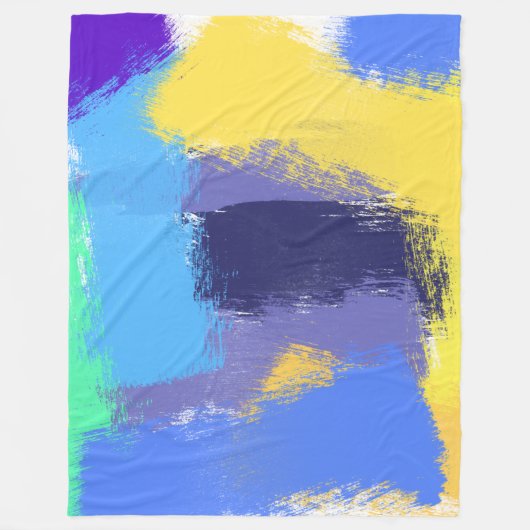 Abstracte vivid-penseelstreken fleece deken (Voorkant)