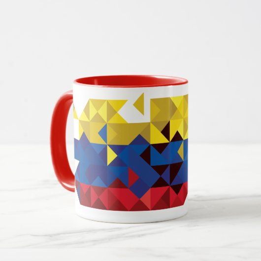 Abstracte vlag van Ecuador, Republiek Ecuador Poly Mok (Voorkant links)