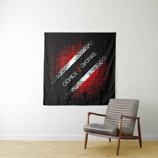 Abstracte vlag van Trinidad en Tobago Dot Wandkleed (In Situ (horizontaal))