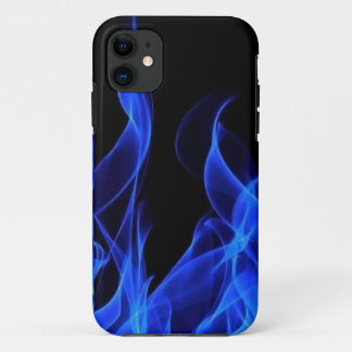Abstracte Vlammen in Elektrisch Blauw Vuur iPhone 11 Hoesje
