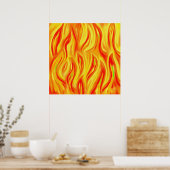 Abstracte vlammen poster (Keuken)