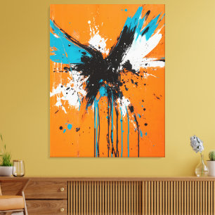 Abstracte vleugels van vrijheid canvas afdruk