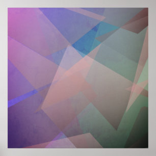 Abstracte vliegende deeltjes   Geometrische vormen Poster