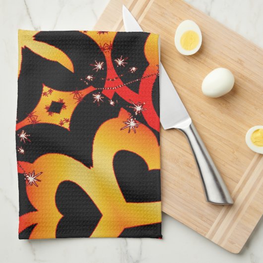 Abstracte vlinder Harten 16x24in theehanddoek Theedoek (Quarter Fold)