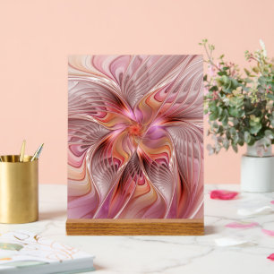 Abstracte Vlinder Kleurrijke Fantasie Fractale Kun Acryl Bord