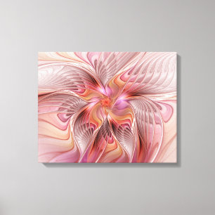 Abstracte Vlinder Kleurrijke Fantasie Fractale Kun Canvas Afdruk
