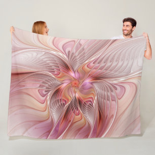 Abstracte Vlinder Kleurrijke Fantasie Fractale Kun Fleece Deken