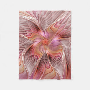 Abstracte Vlinder Kleurrijke Fantasie Fractale Kun Fleece Deken