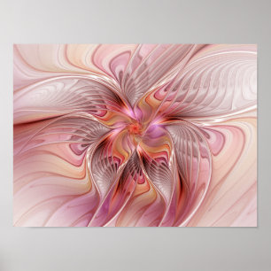 Abstracte Vlinder Kleurrijke Fantasie Fractale Kun Poster