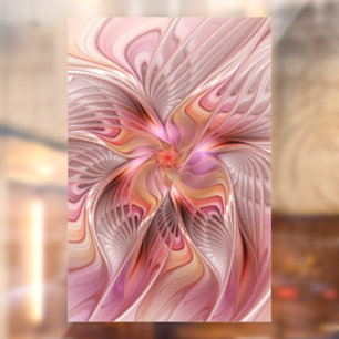Abstracte Vlinder Kleurrijke Fantasie Fractale Kun Raamsticker
