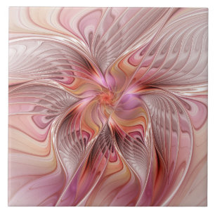 Abstracte Vlinder Kleurrijke Fantasie Fractale Kun Tegeltje