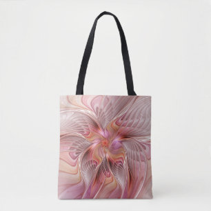 Abstracte Vlinder Kleurrijke Fantasie Fractale Kun Tote Bag
