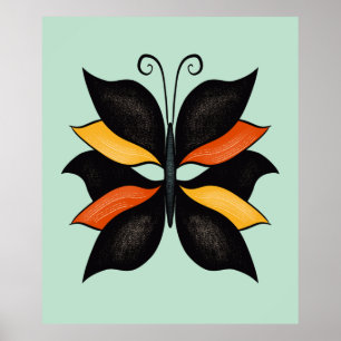  Abstracte vlinder Poster