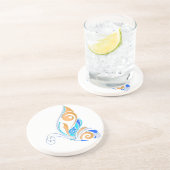 Abstracte vlinder zandsteen onderzetter (Zijkant)