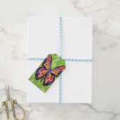 Abstracte vlinderschildering cadeaulabel (Met Touw)