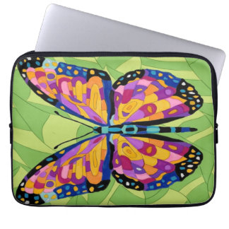 Abstracte vlinderschildering laptop sleeve