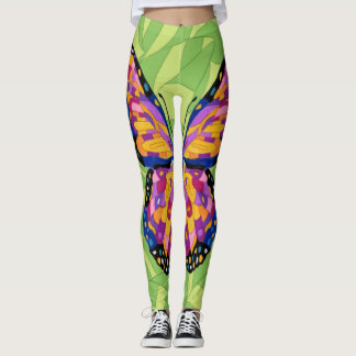 Abstracte vlinderschildering leggings