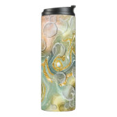 Abstracte vloeibaar schoeisel Textielachtergrond Thermosbeker (Gedraaid links)