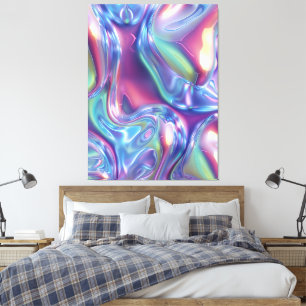 Abstracte vloeibare chroom uitgerekte canvasprint canvas afdruk