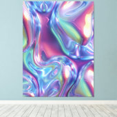 Abstracte vloeibare chroom uitgerekte canvasprint canvas afdruk (Insitu (Houten vloer))