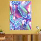 Abstracte vloeibare chroom uitgerekte canvasprint canvas afdruk (Insitu (Woonkamer))