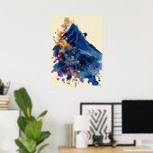 Abstracte Vloeibare Inkt Rotsbeklimmer – Moderne B Poster (Thuiskantoor)