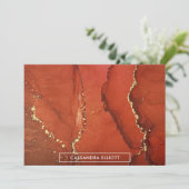 Abstracte Vloeibare inktpatronen voor rood- en gou Bedankkaart (Staand voorkant)