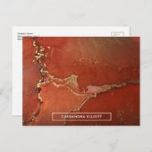 Abstracte Vloeibare inktpatronen voor rood- en gou Briefkaart (Voorkant / Achterkant)